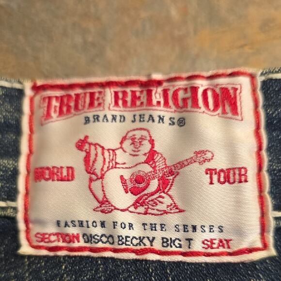 True Religion Dark Blue Boot Cut Jeans Size 26 X 34 - Picture 8 of 8
